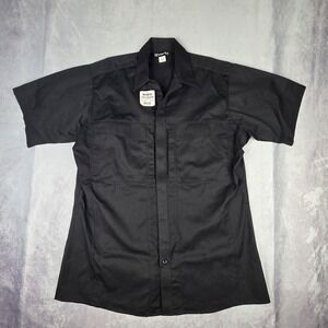 Vertx Men's OA Duty Wear Short Sleeve Shirt Black Large VTX2400BK New